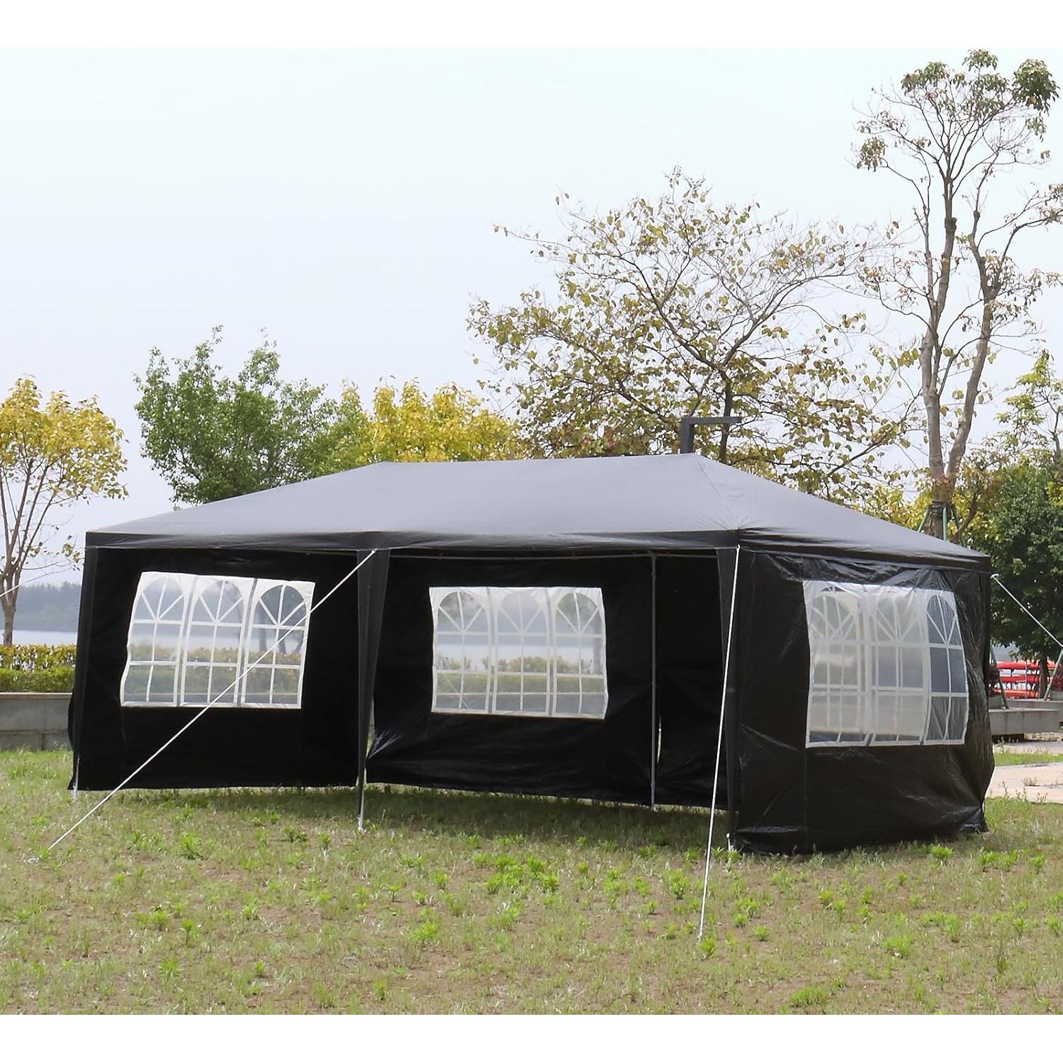 Carpa de Fiesta KEPOOMAN 3.05x6.1m Negra Resistente al Agua
