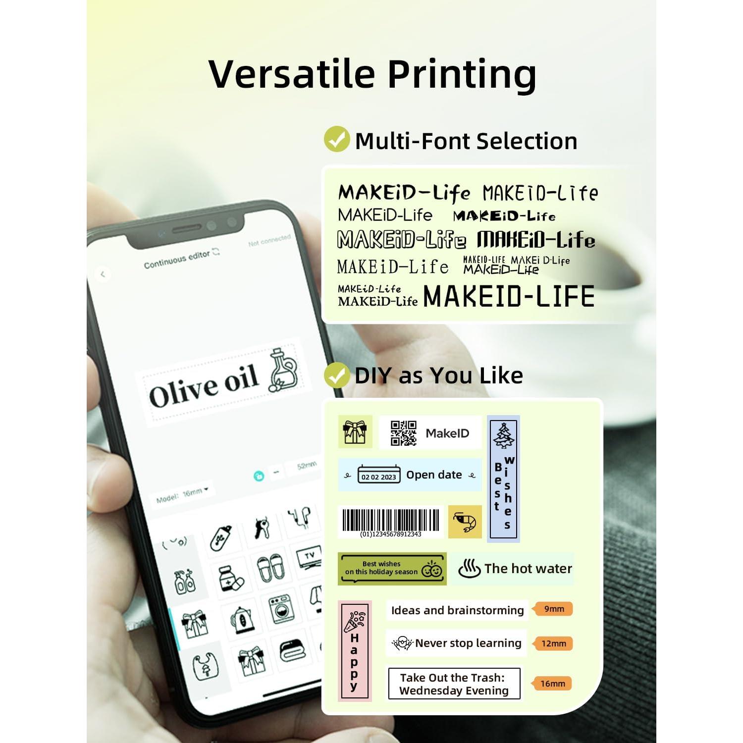 Etiquetadora Bluetooth MakeID L1 Verde - Impresora Térmica 9-16mm