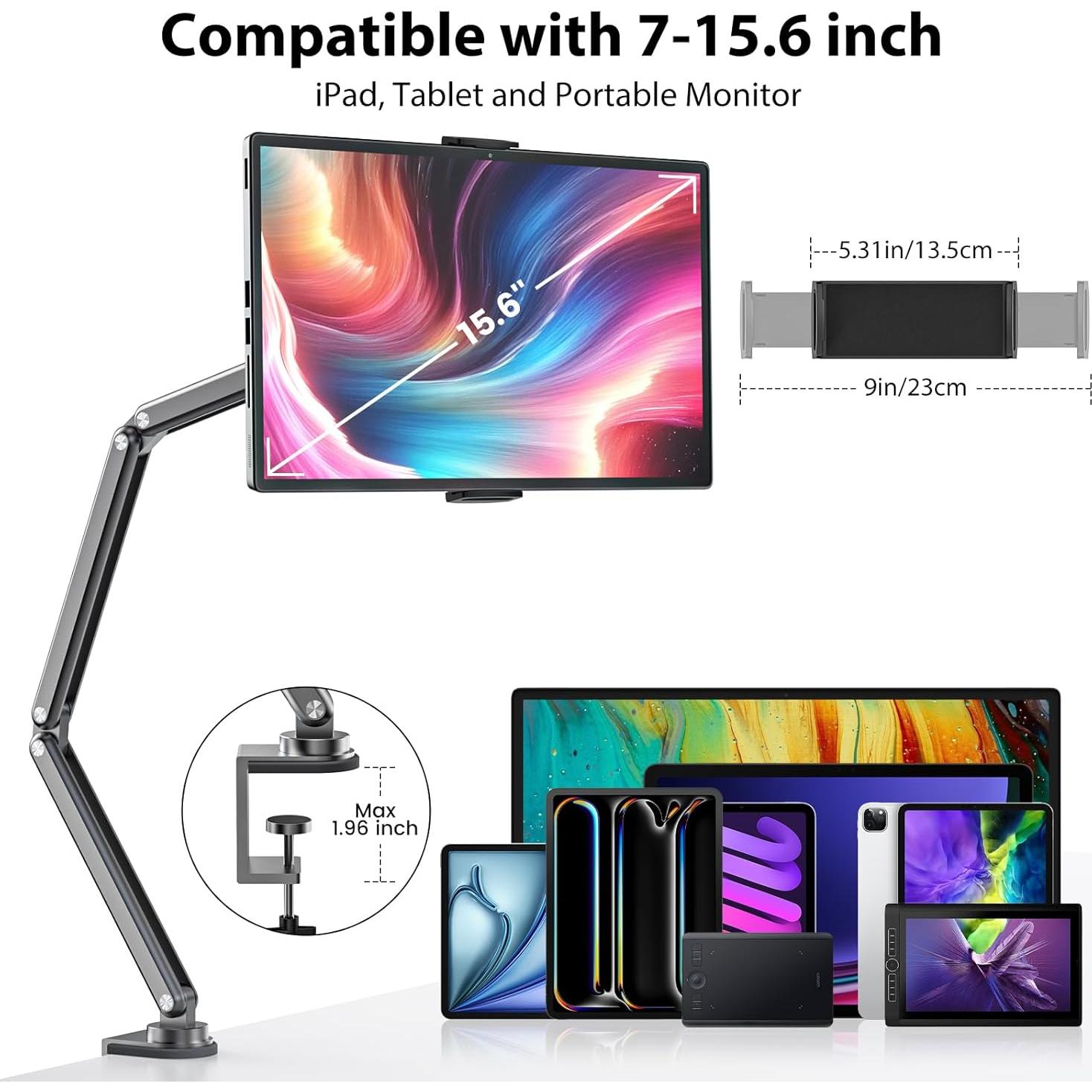 Soporte para Tablet Plegable Aluminio Gris 7-15.6"