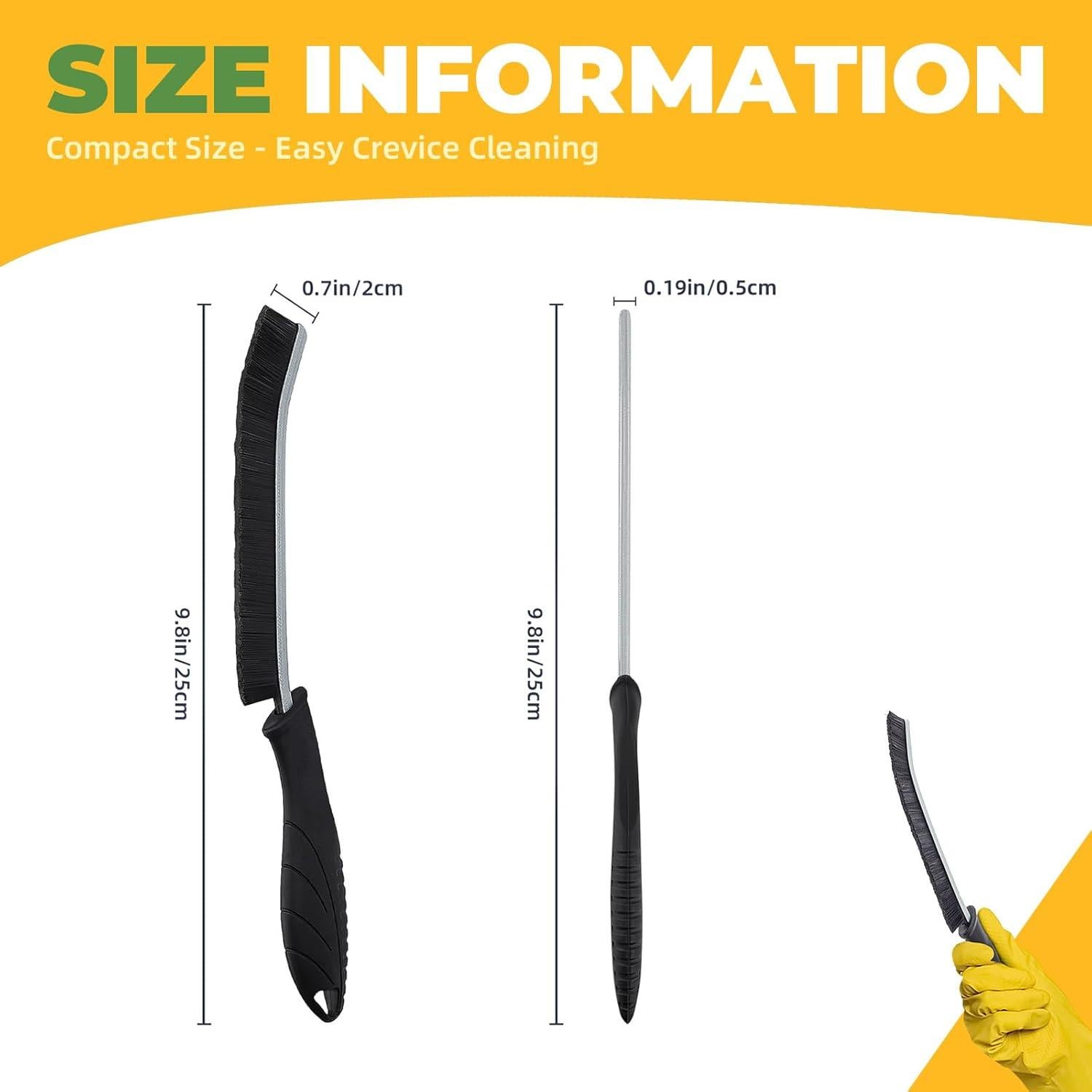 Cepillo de limpieza KMOSENIA 3 piezas cerdas duras negro