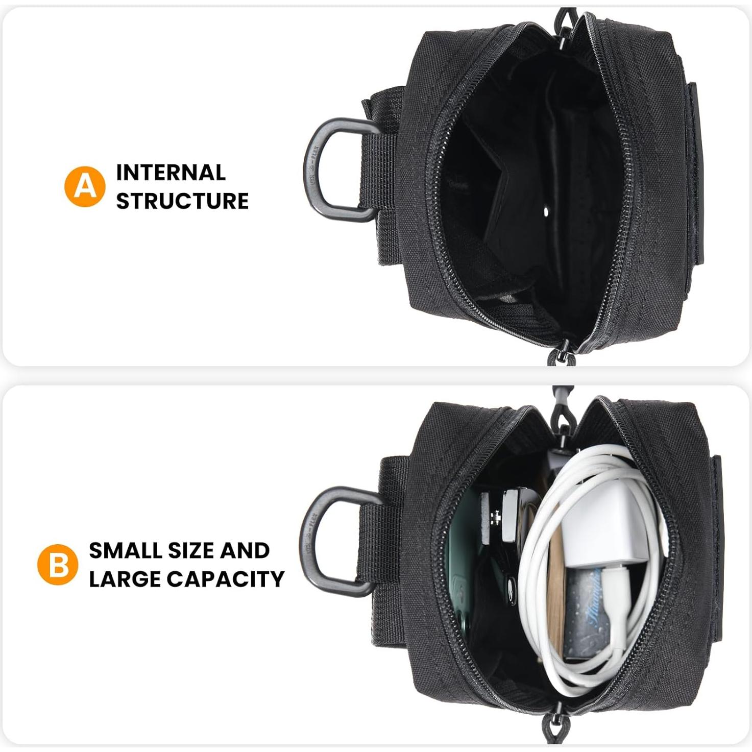 Bolsa Táctica MOLLE EDC EXCELENTE ELITE SPANKER Negra 12.7x20.3cm