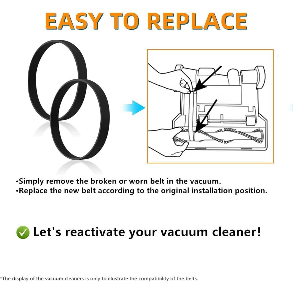 Cinturones de Reemplazo para Aspiradora Hoover Elite Swivel XL - 2 Unidades