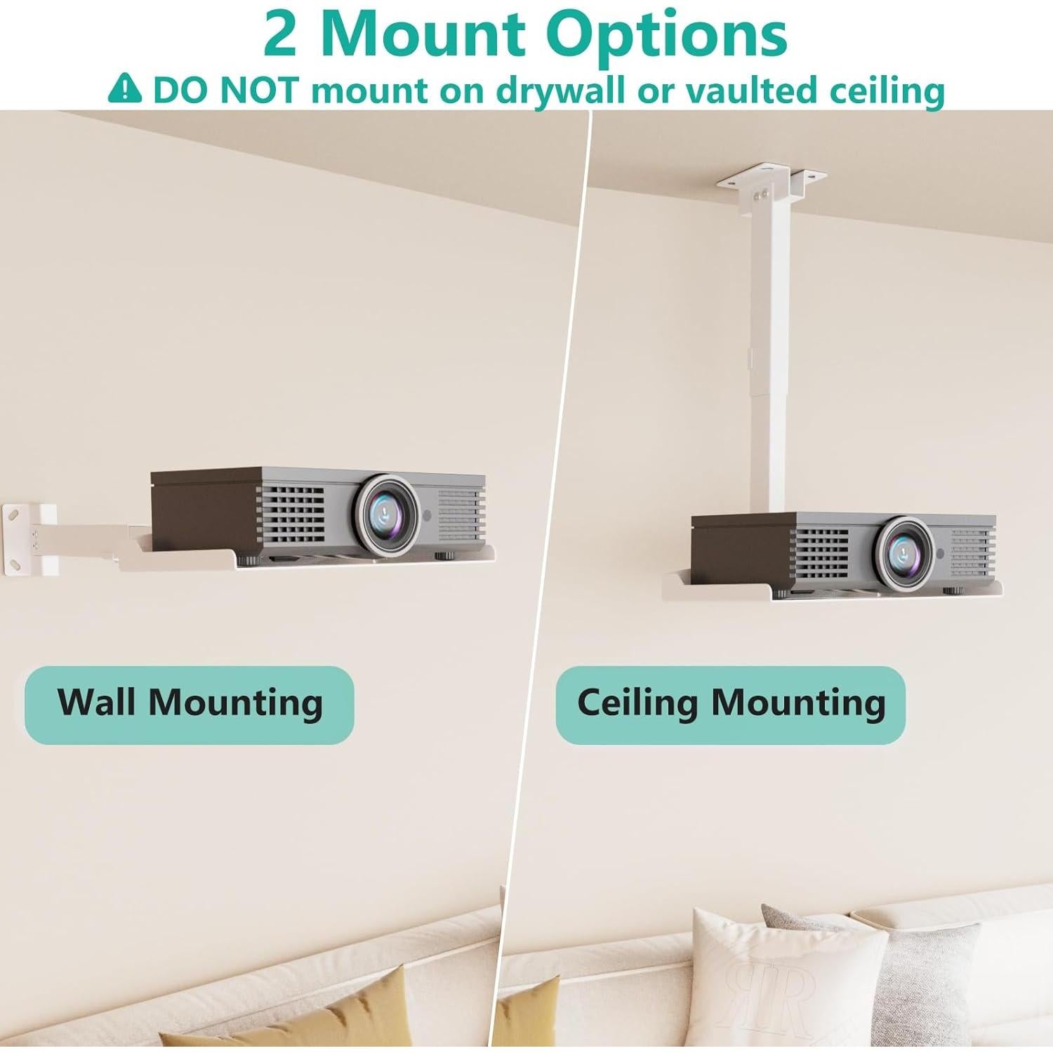 Soporte de Techo para Proyector WALI PM-005-W Blanco 10kg