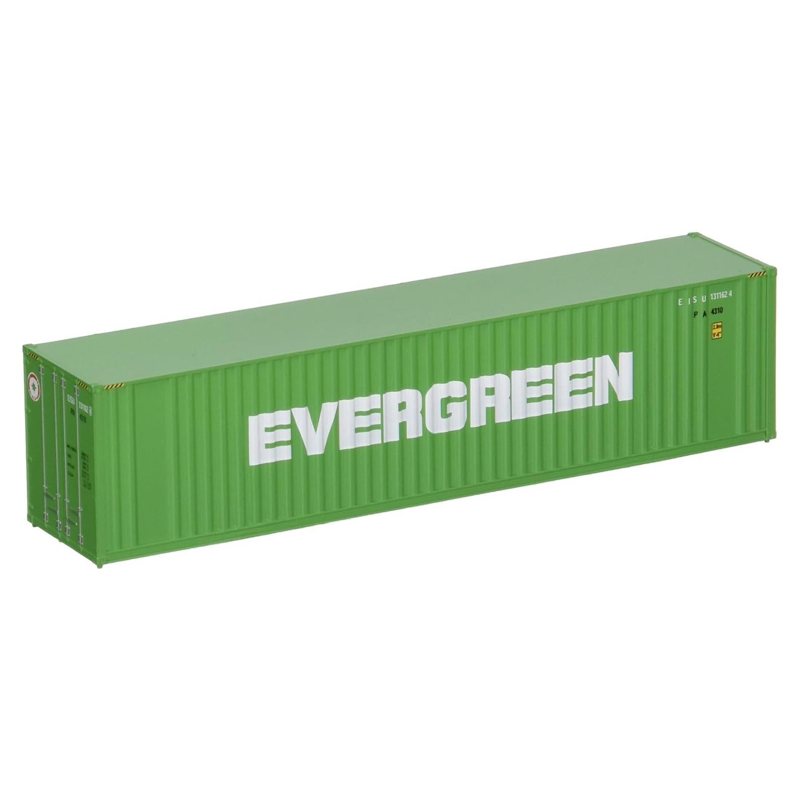 Contenedor HO Evergreen 40' Hi Cube Corrugado Verde/Blanco