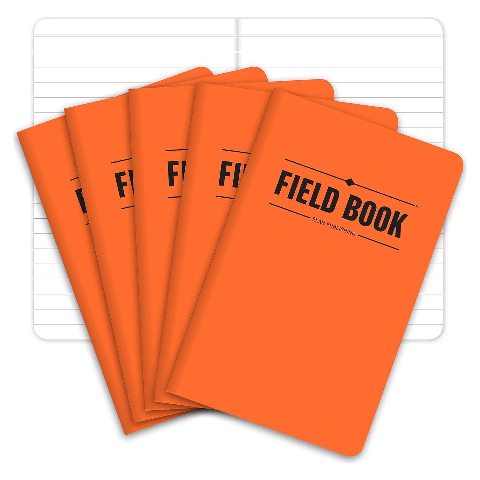 Cuaderno de Campo Elan Publishing 5 Unidades Naranja Rayado