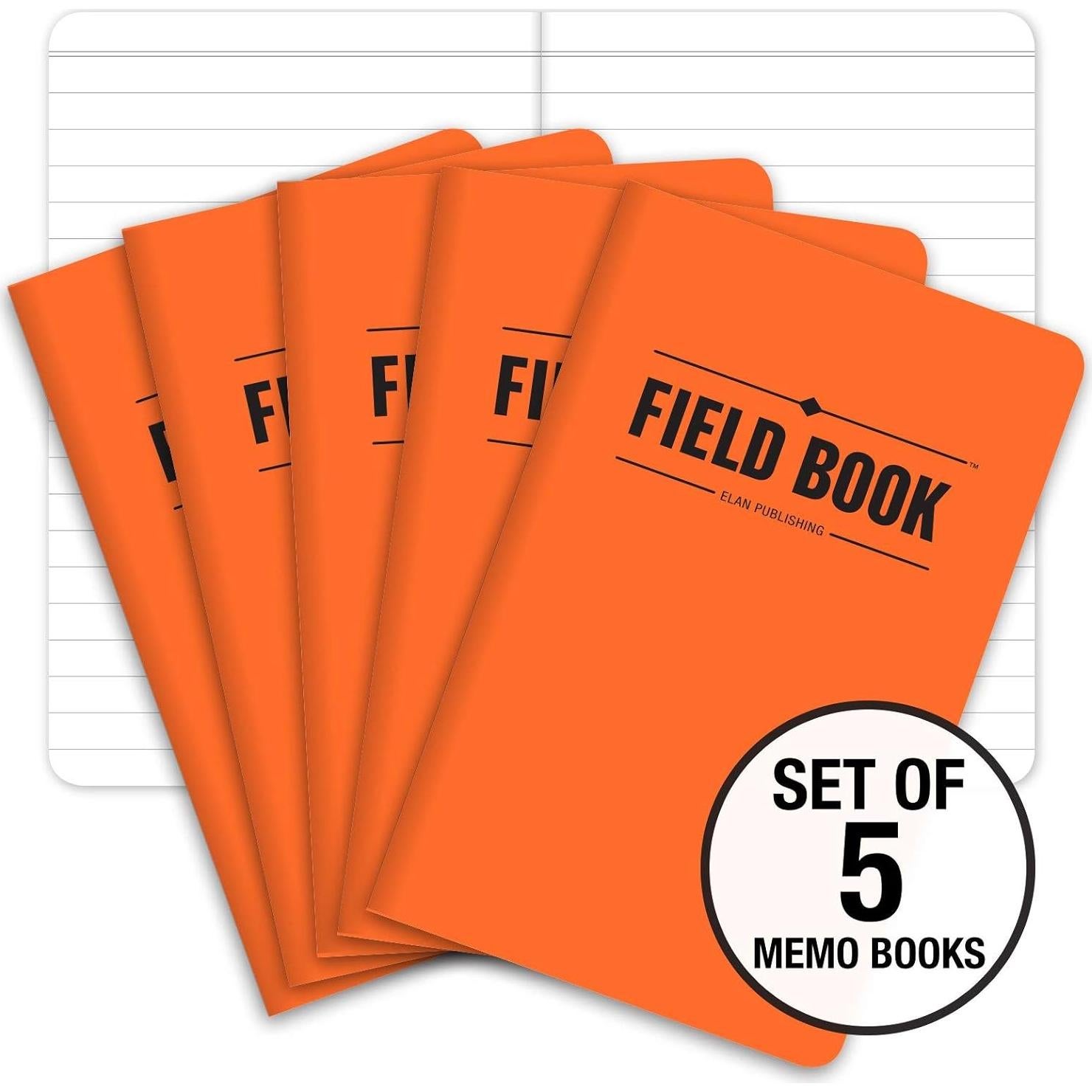 Cuaderno de Campo Elan Publishing 5 Unidades Naranja Rayado