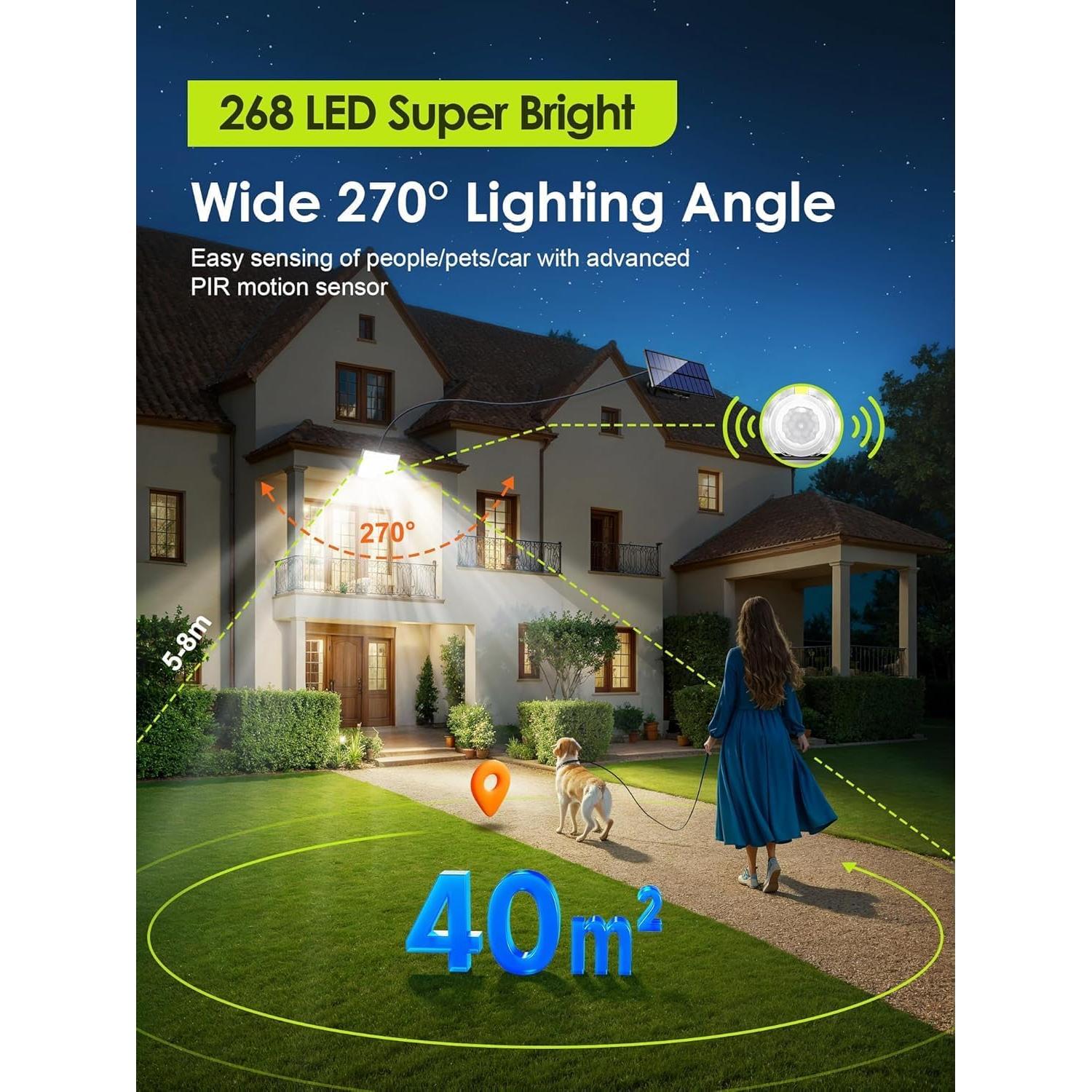 Luces Solares de Inundación COOLNIGHT 268 LED IP65 2PCS