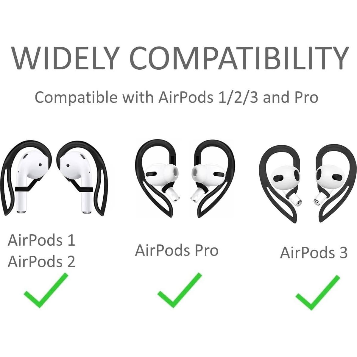 Ganchos Antideslizantes JNSA para AirPods 3/2/1/Pro - Negro