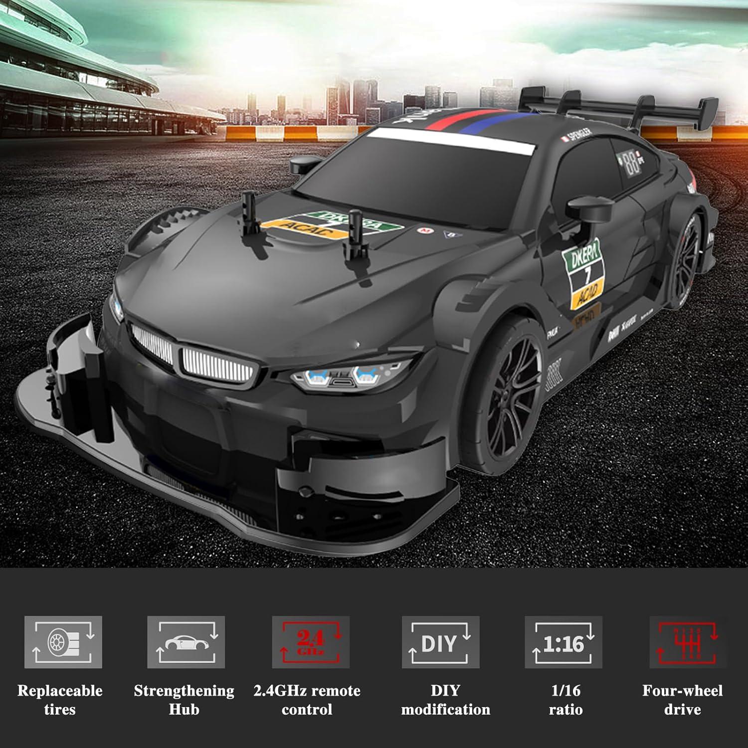 Coche RC Drift Dodoore 1:16 4WD 40 km/h Amarillo LED