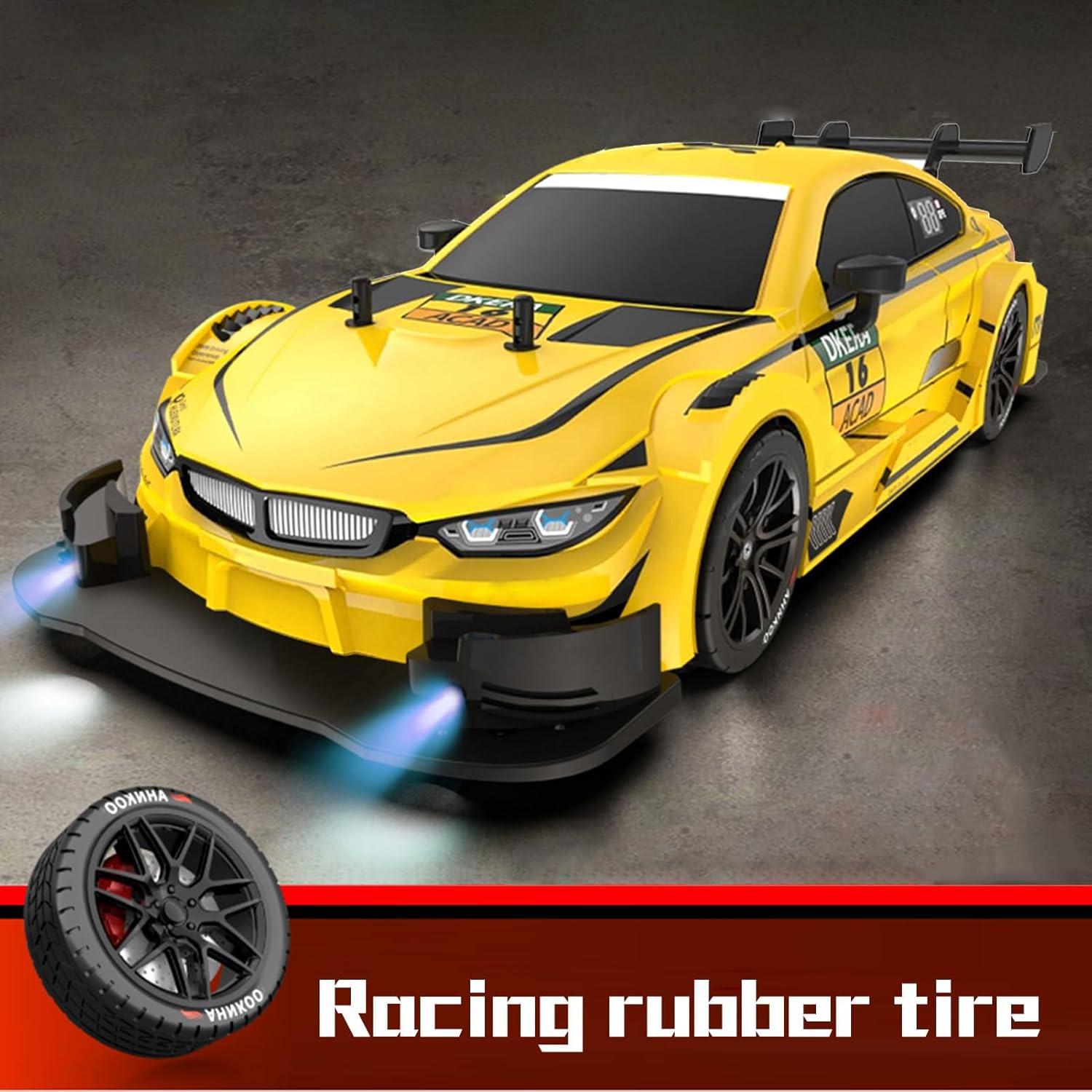 Coche RC Drift Dodoore 1:16 4WD 40 km/h Amarillo LED