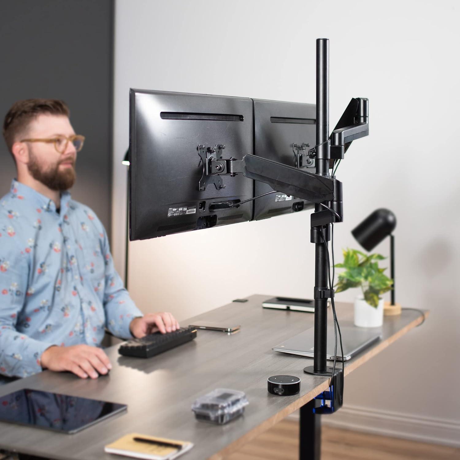 Soporte Doble para Monitor VIVO STAND-V012K Ajuste Neumático