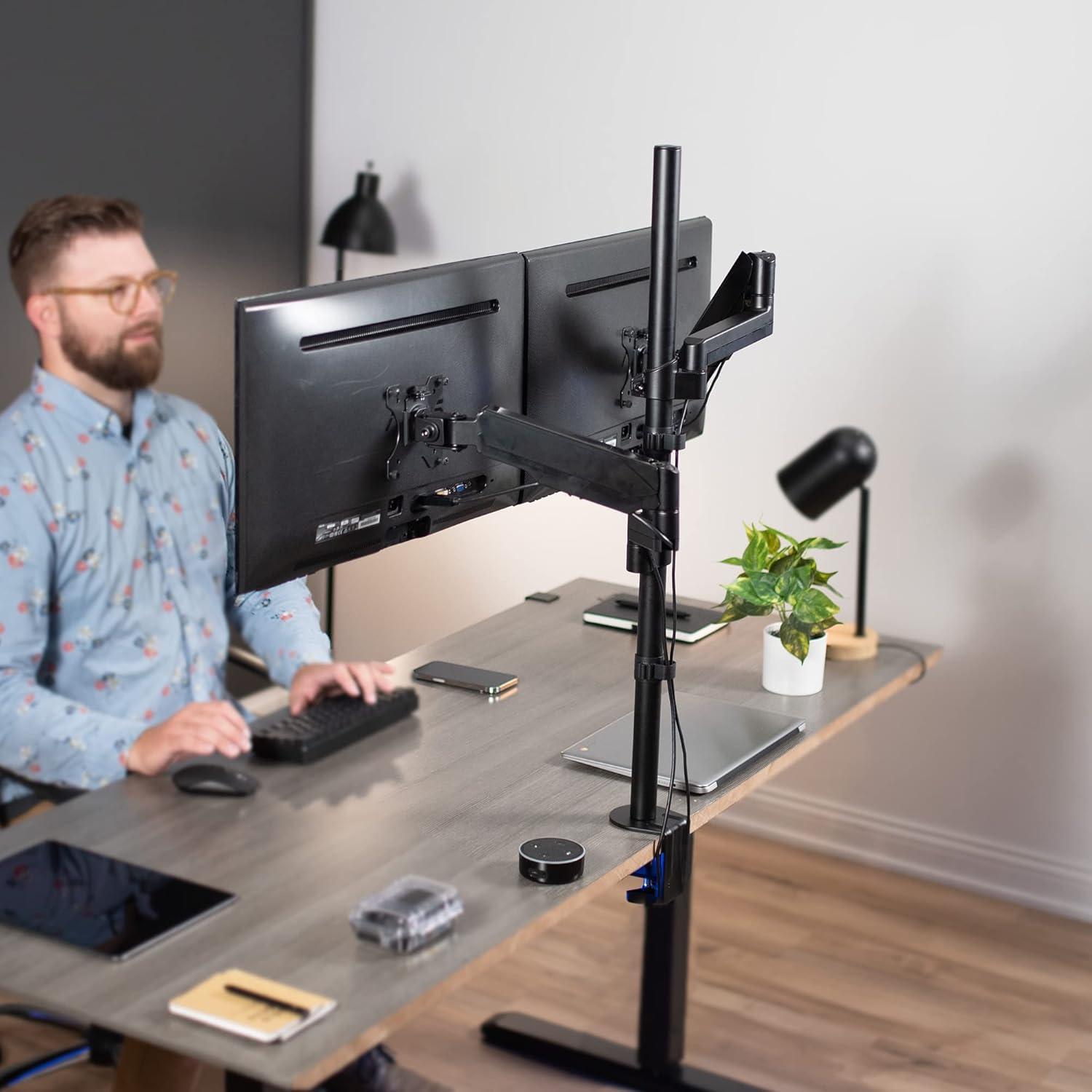 Soporte Doble para Monitor VIVO STAND-V012K Ajuste Neumático