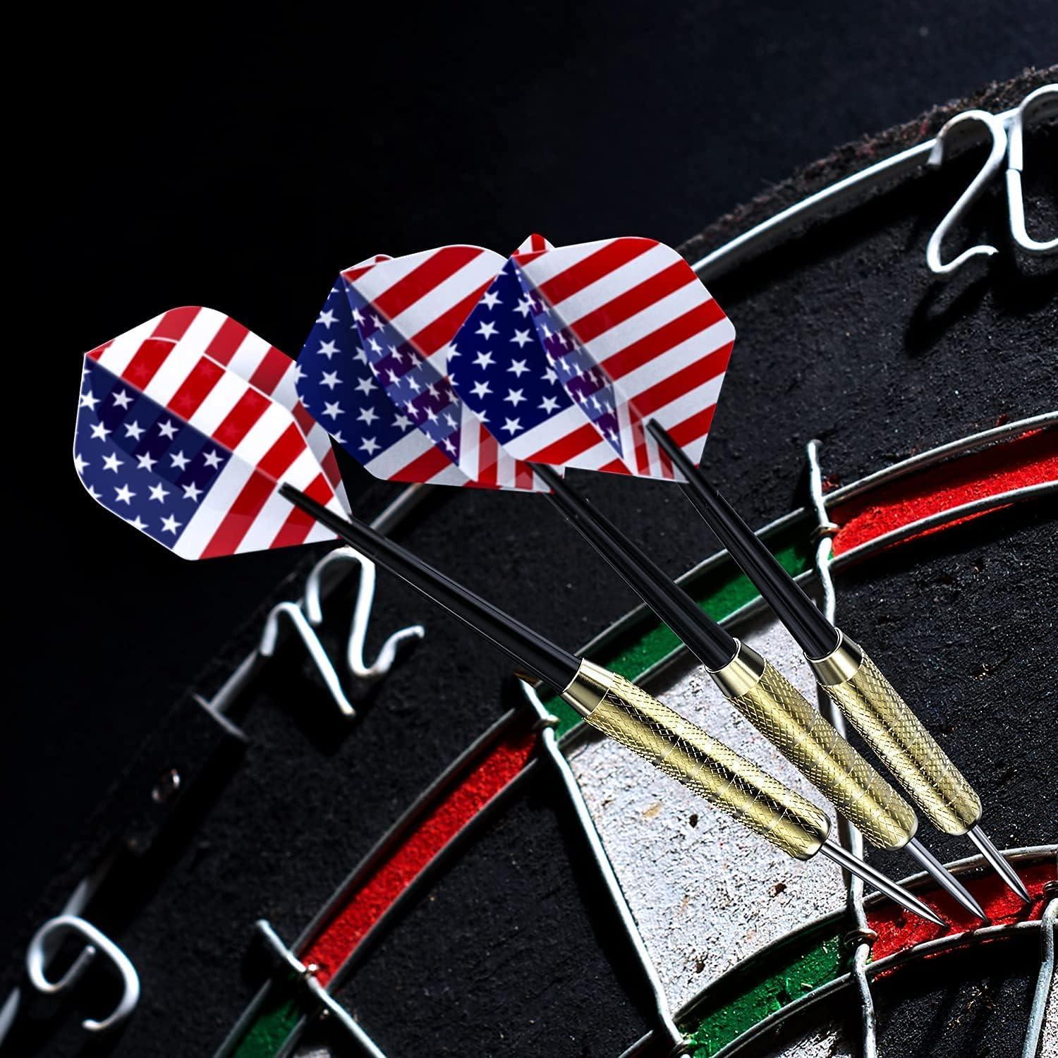 Dardos de Punta de Acero Ohuhu 12 Pcs con Alas Nacionales