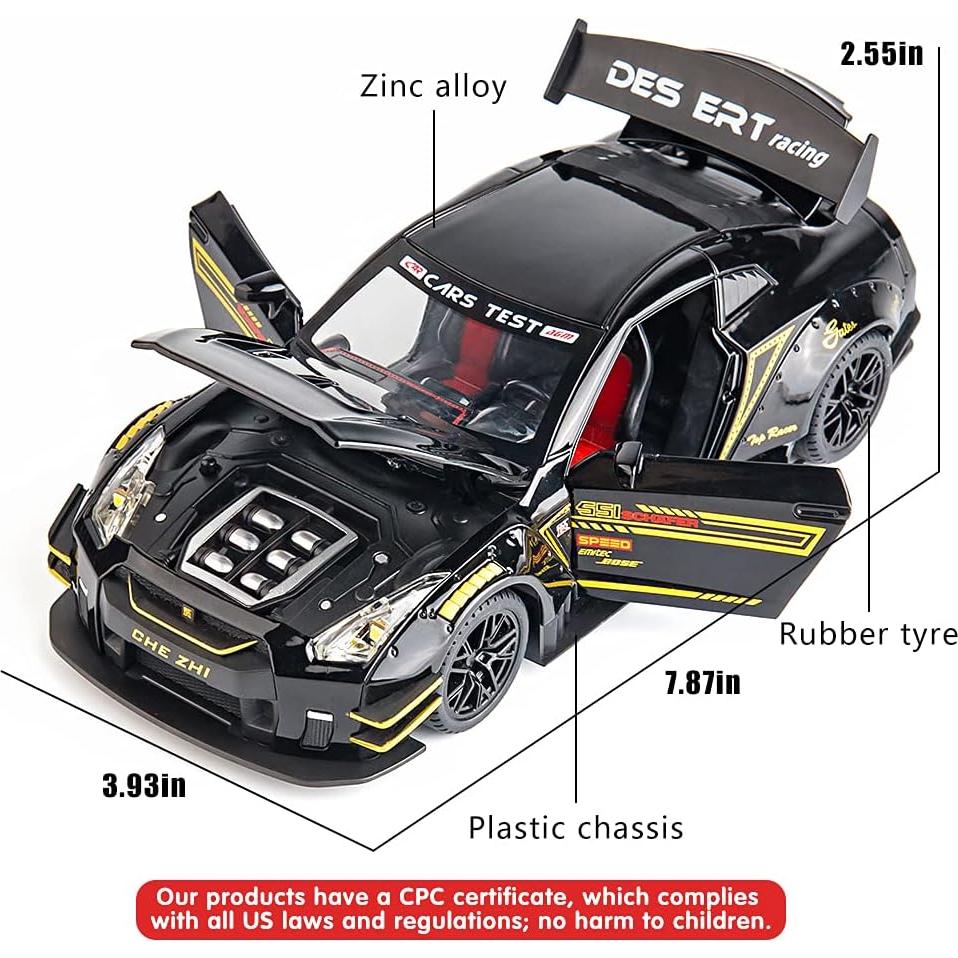 Coche a Escala 1/24 BDTCTK Nissan GTR con Sonido y Luz