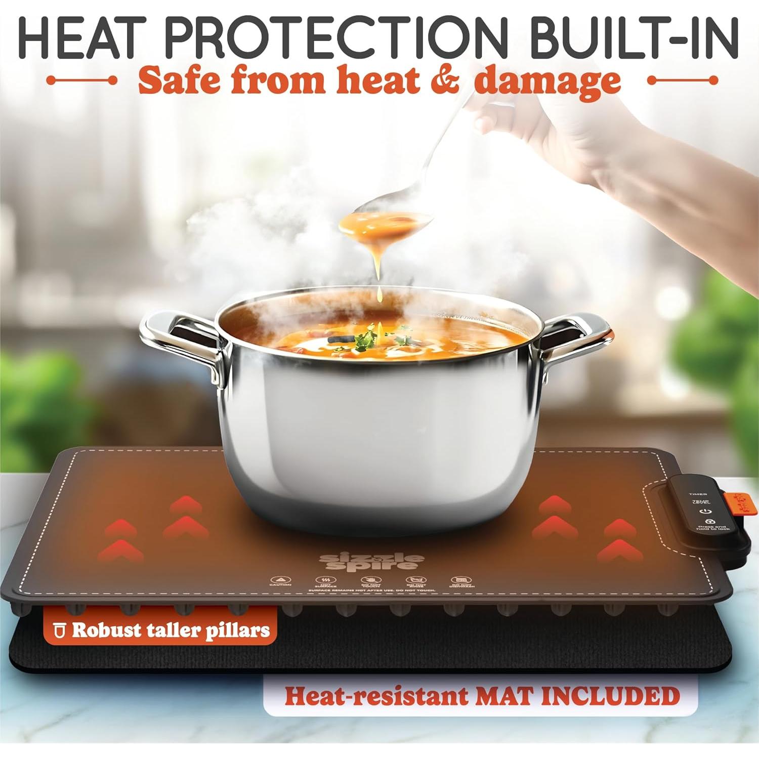 Bandeja Calentadora Eléctrica Sizzle Spire 2.28 kg 4 Temperaturas