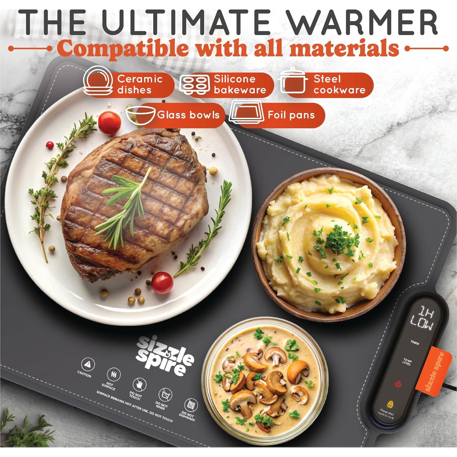 Bandeja Calentadora Eléctrica Sizzle Spire 2.28 kg 4 Temperaturas