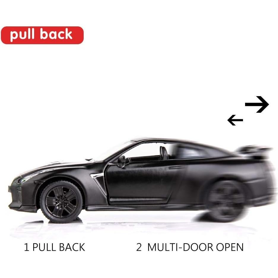 Coche GTR R35 BDTCTK a Escala 1/36 Retroceso Negro
