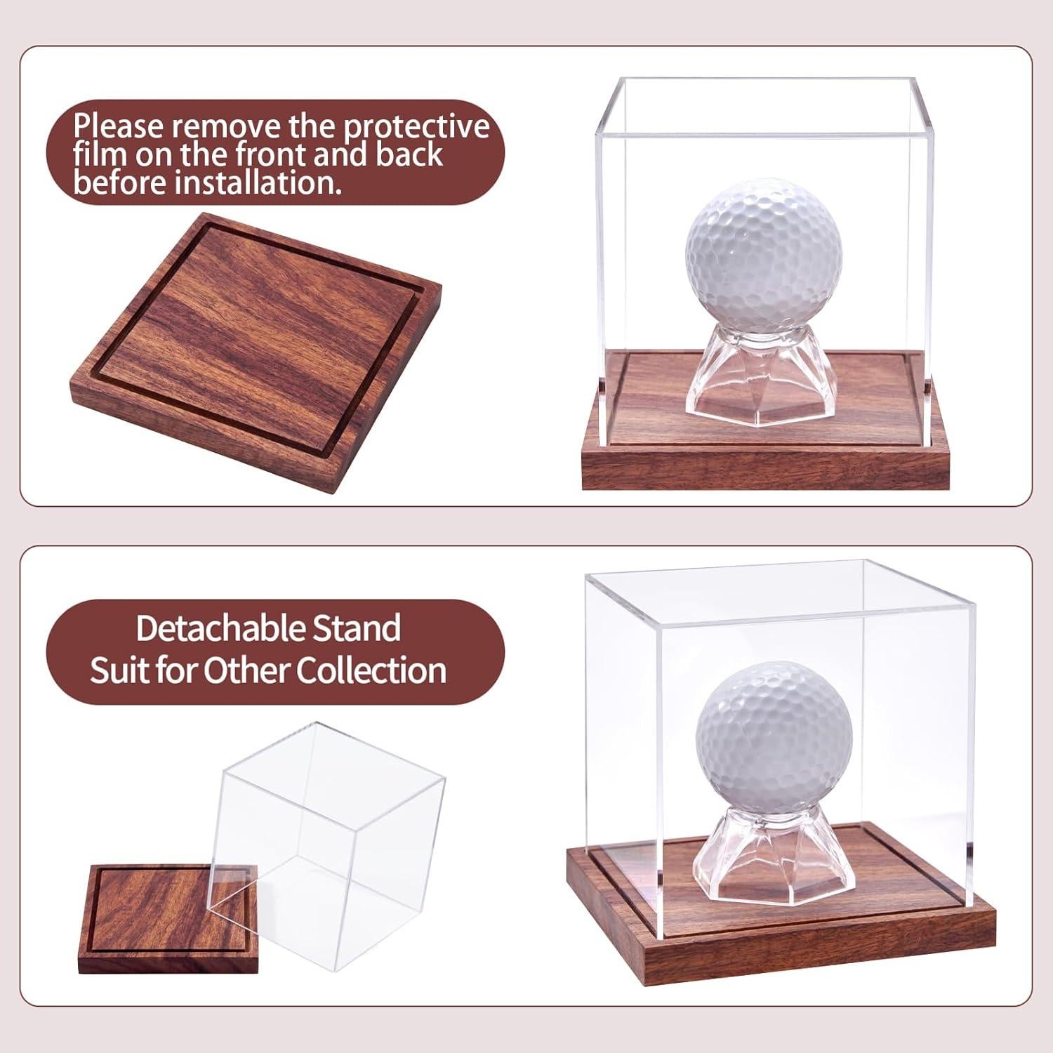 Estuche Acrílico para Pelota de Golf LiTY con Base de Madera