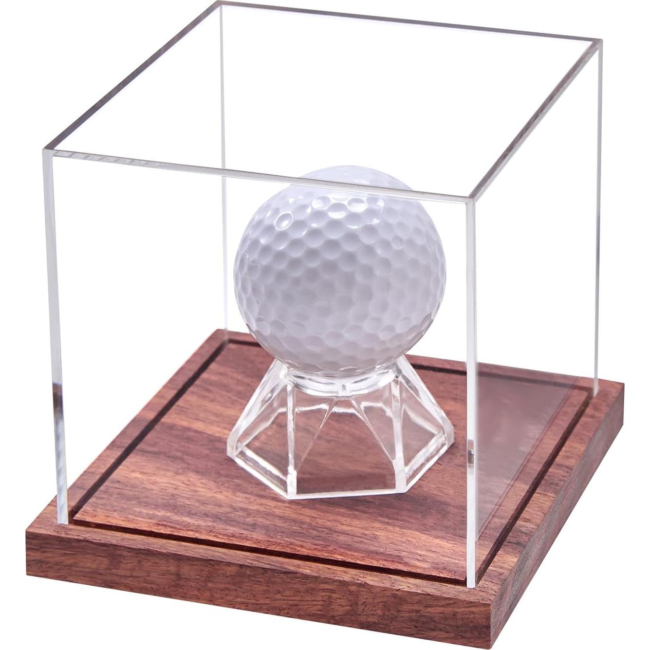 Estuche Acrílico para Pelota de Golf LiTY con Base de Madera