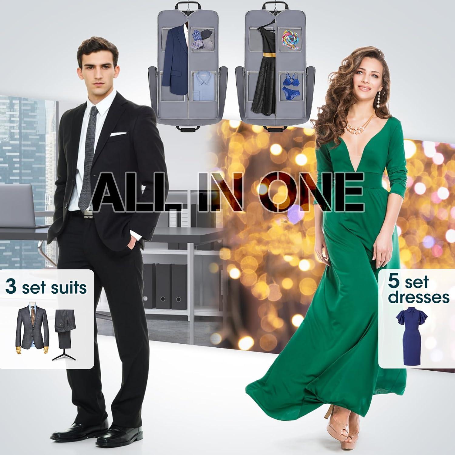 Bolsa de Ropa RAINSMORE Negra para Viaje, Impermeable y Plegable