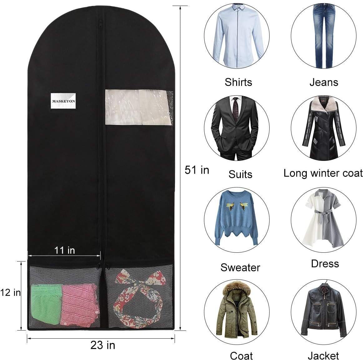 Bolsas de Ropa MASKEYON 129x58 cm con Cremallera - 2 Piezas