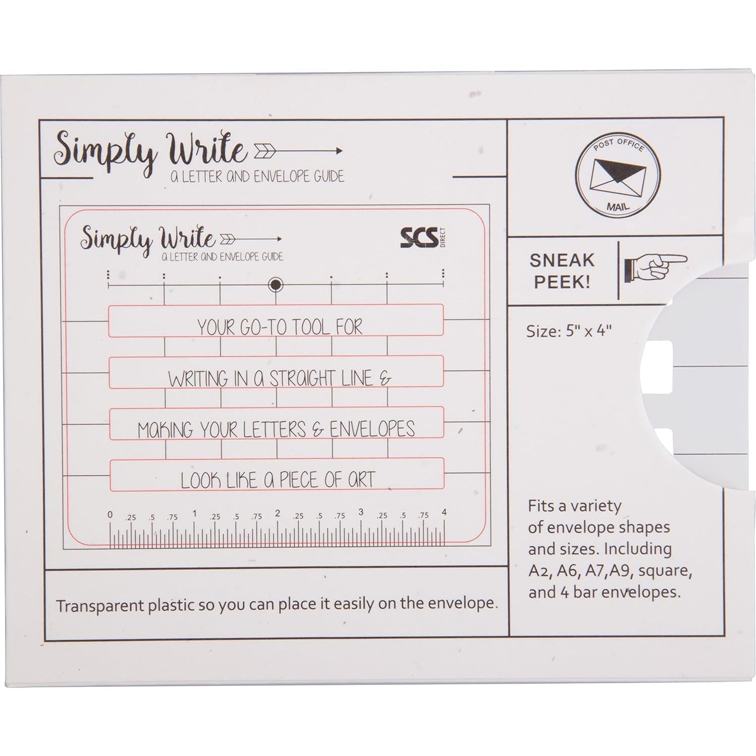 Plantilla Esténcil SCS Direct para Dirección de Sobres 12.7x10.2cm