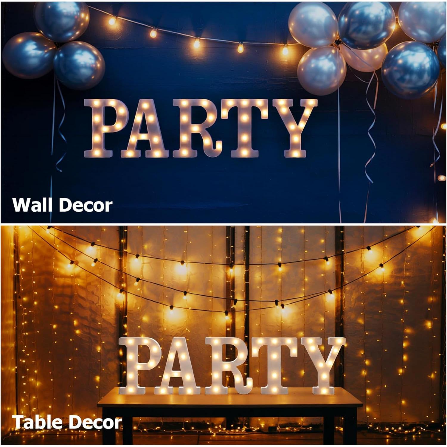 Marquee Letters S, Led Letter Lights, 26 Alphabet Battery Powered LED Light Up Name Sign, Decorative Lighted Standing Letters for Graduation Party Night Light Wedding Birthday Room Bar Wall Decor