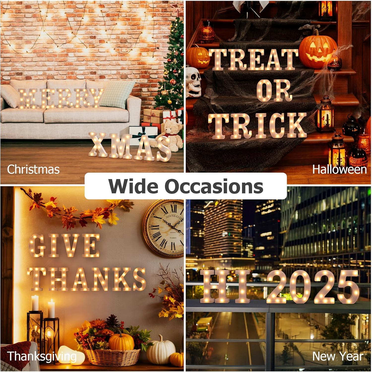 Marquee Letters S, Led Letter Lights, 26 Alphabet Battery Powered LED Light Up Name Sign, Decorative Lighted Standing Letters for Graduation Party Night Light Wedding Birthday Room Bar Wall Decor