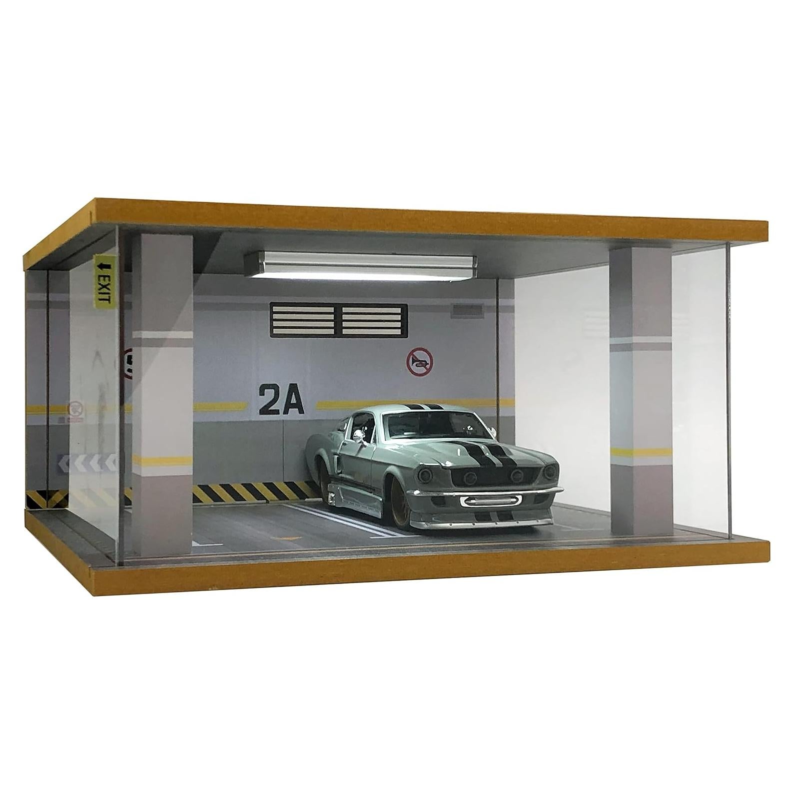 Vitrina Acrílica Bivitre 1:24 con LED 2 Parking Gray