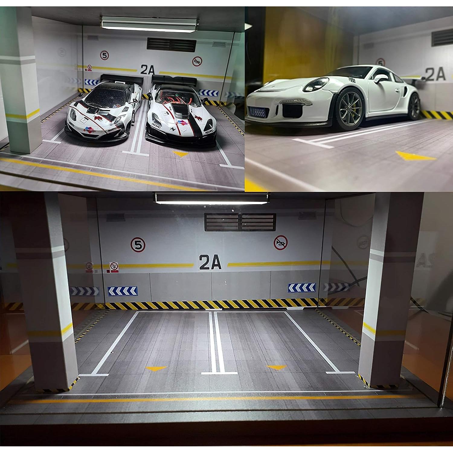 Vitrina Acrílica Bivitre 1:24 con LED 2 Parking Gray