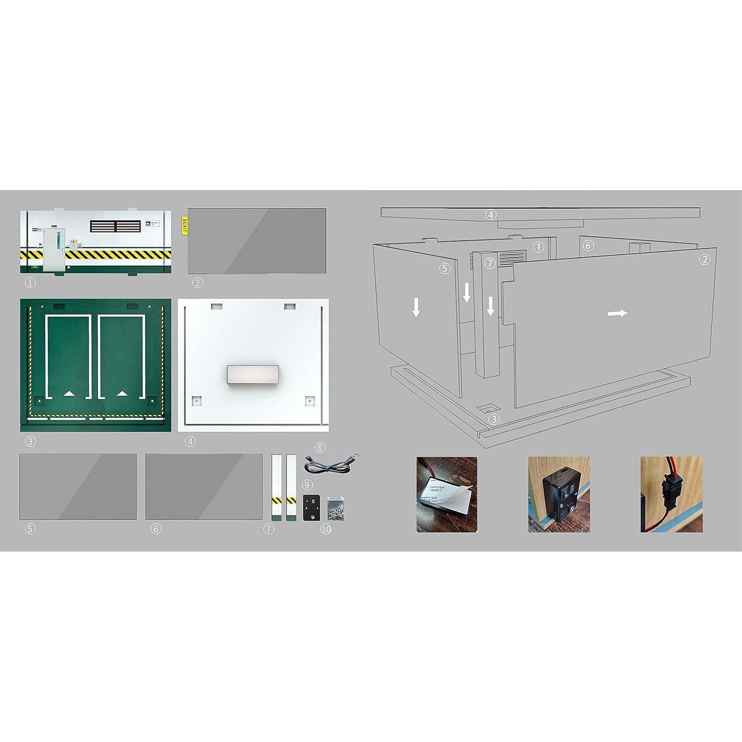 Vitrina Acrílica Bivitre 1:24 con LED 2 Parking Gray
