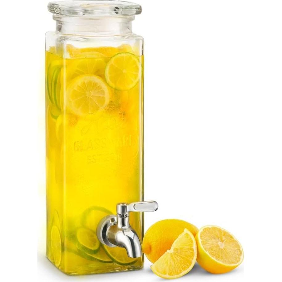 Dispensador de Bebidas KooK de Vidrio 2.37 L con Grifo