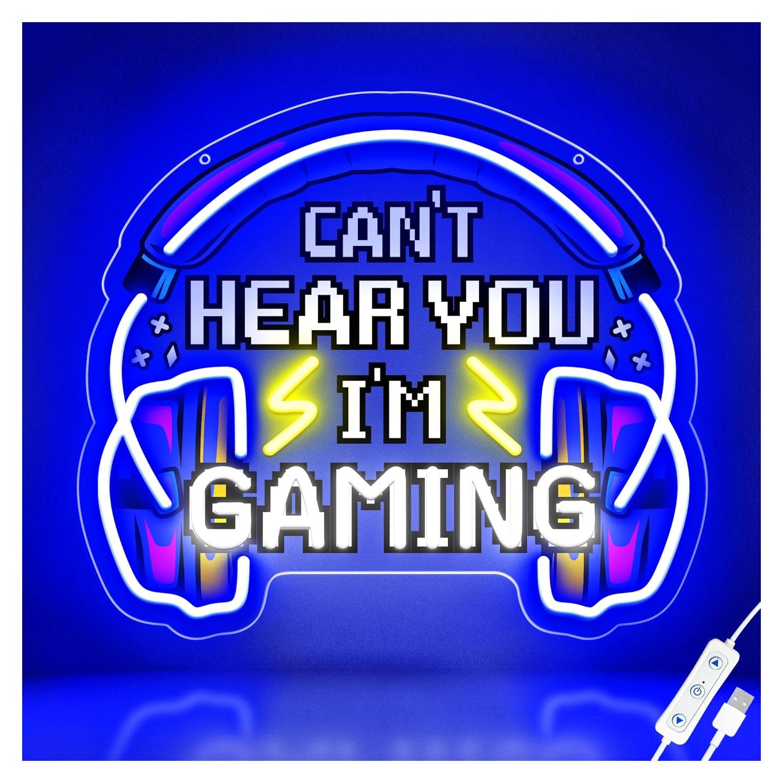 Luz de Neón Gamer CULOIS Auriculares 33x28.7cm USB Ajustable