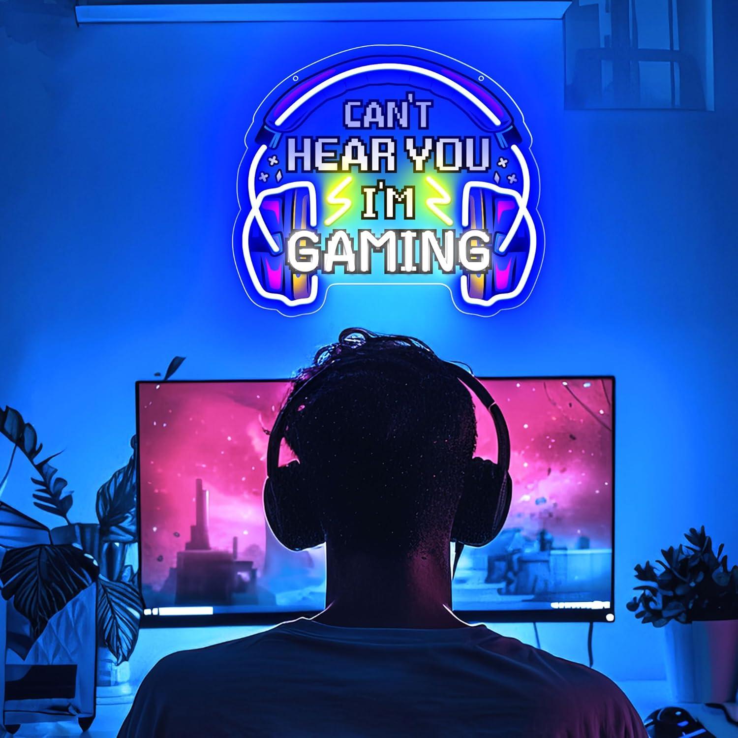 Luz de Neón Gamer CULOIS Auriculares 33x28.7cm USB Ajustable