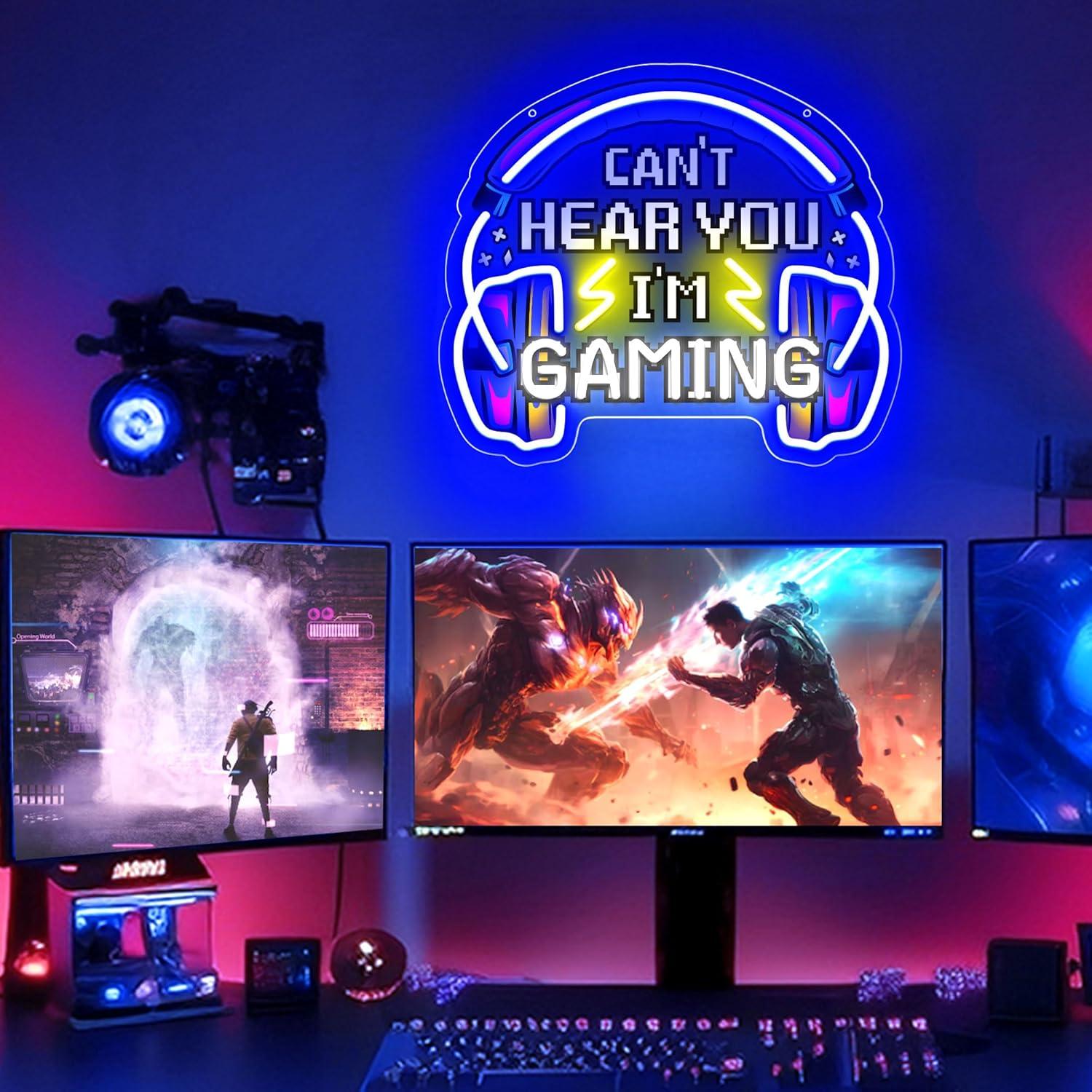 Luz de Neón Gamer CULOIS Auriculares 33x28.7cm USB Ajustable