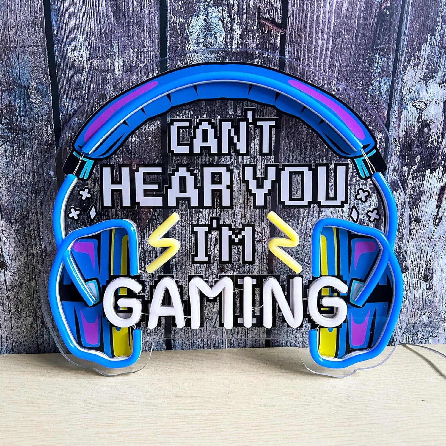 Luz de Neón Gamer CULOIS Auriculares 33x28.7cm USB Ajustable