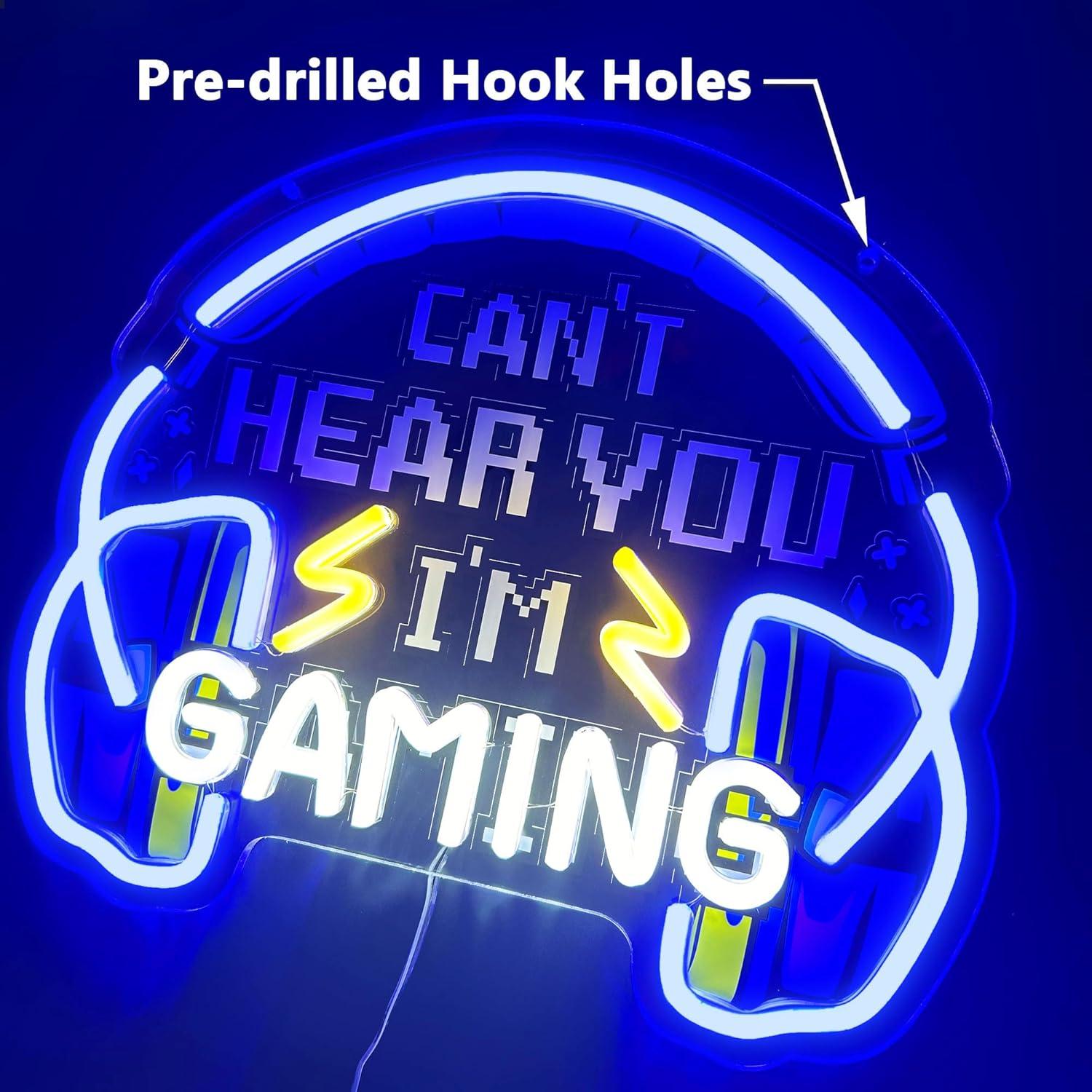 Luz de Neón Gamer CULOIS Auriculares 33x28.7cm USB Ajustable