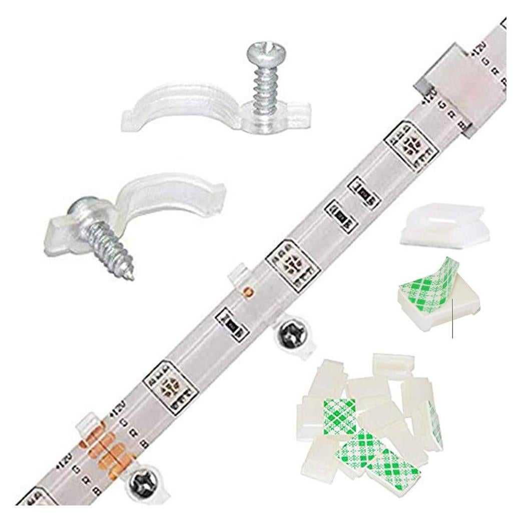 100 Soportes Transparentes para Luces de Tira LED GRIVER