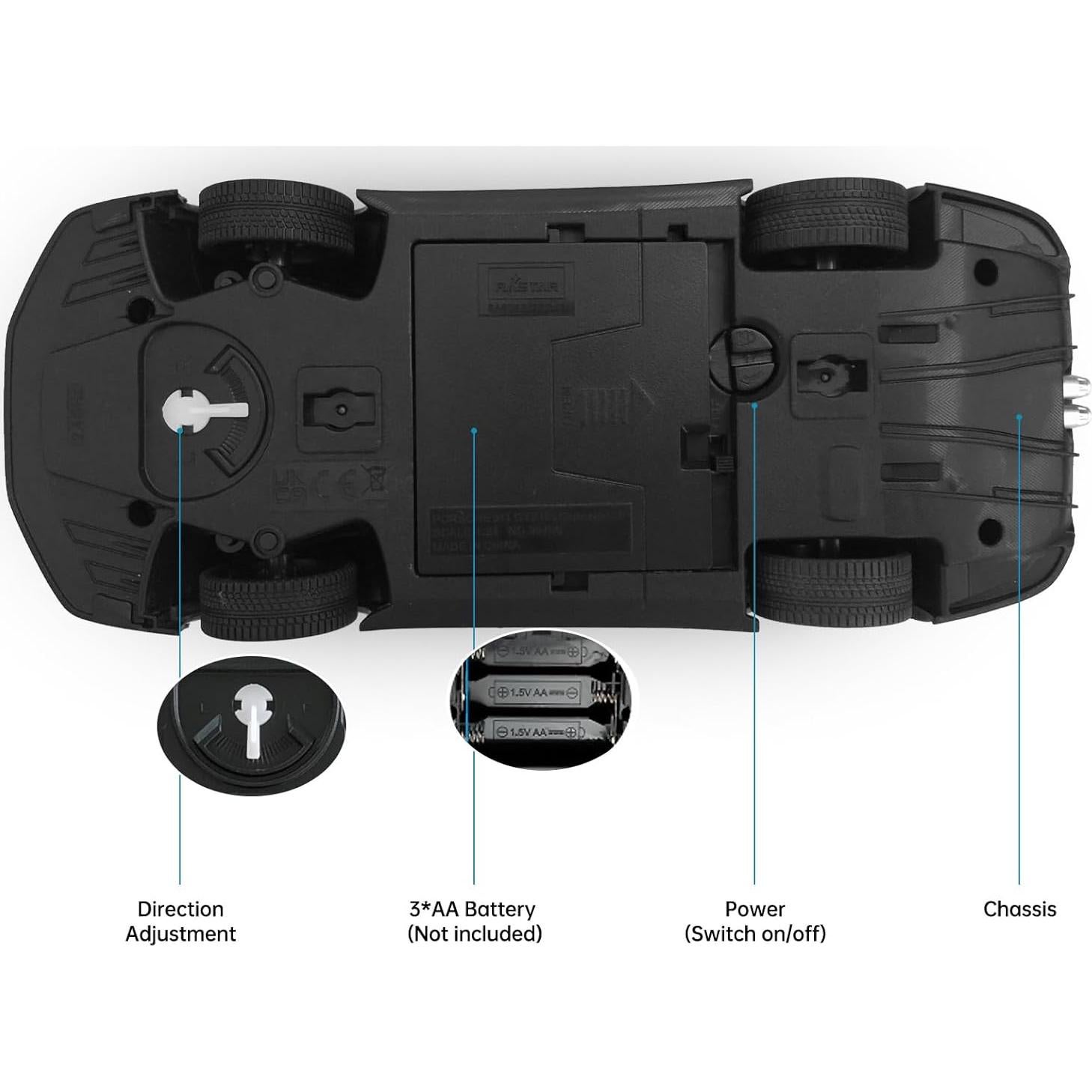 Coche RC Rastar Porsche 911 GT2 RS 1:24 Gris Control Remoto