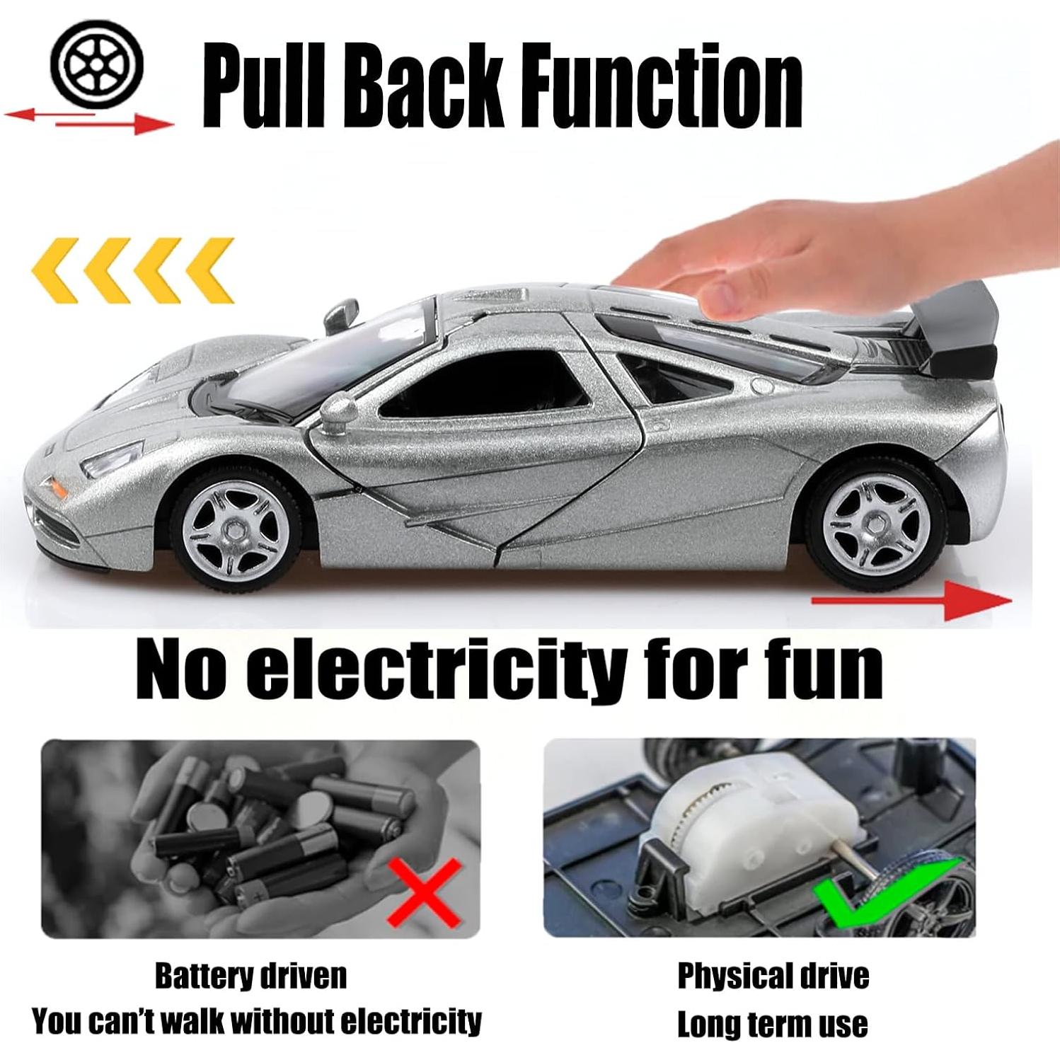 Coche Die-Cast McLaren F1 1994 TOKAXI 1/36 Plateado