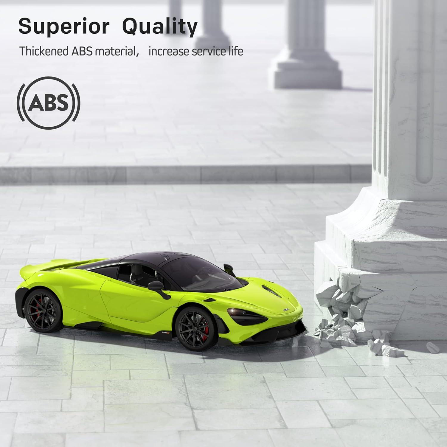 MIEBELY Coche RC McLaren 765LT Escala 1/12 Verde 12km/h