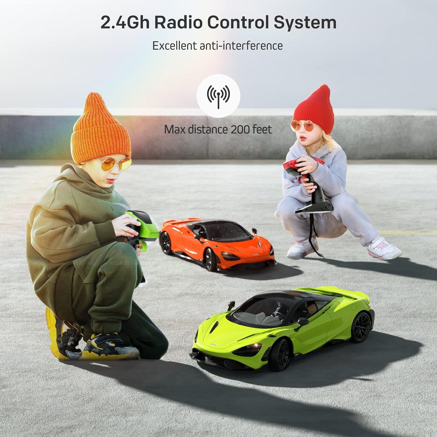 MIEBELY Coche RC McLaren 765LT Escala 1/12 Verde 12km/h