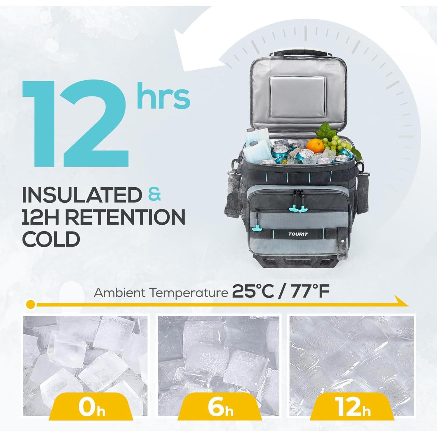 Enfriador Rodante TOURIT 28L Aislado para Camping y Playa