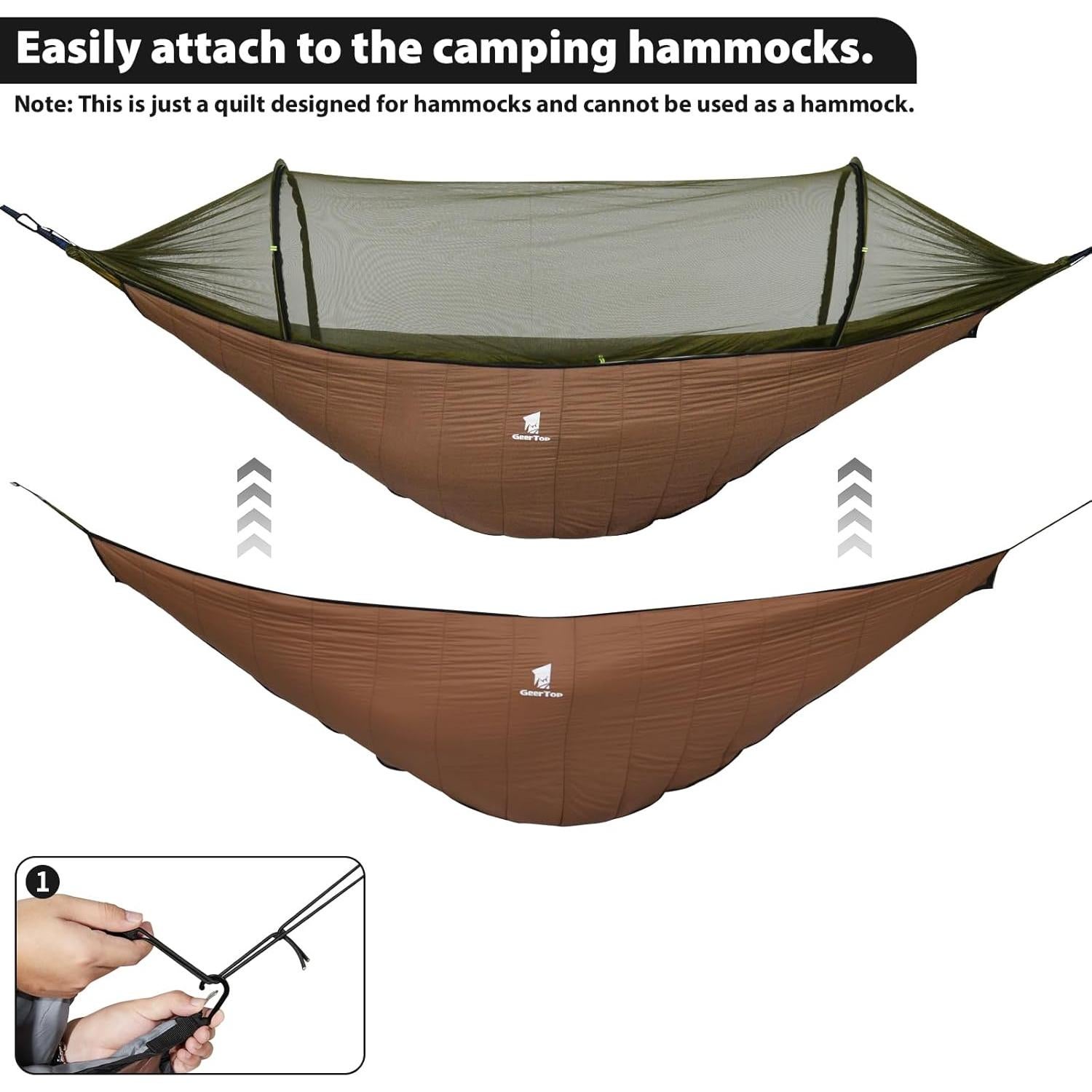 Colcha Inferior para Hamaca GEERTOP Marrón 238.8x134.6 cm