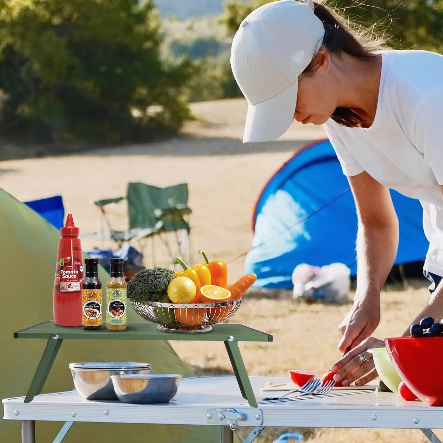 Mesa Plegable de Aluminio Outplea 40x28.5 cm Verde Ultraligera