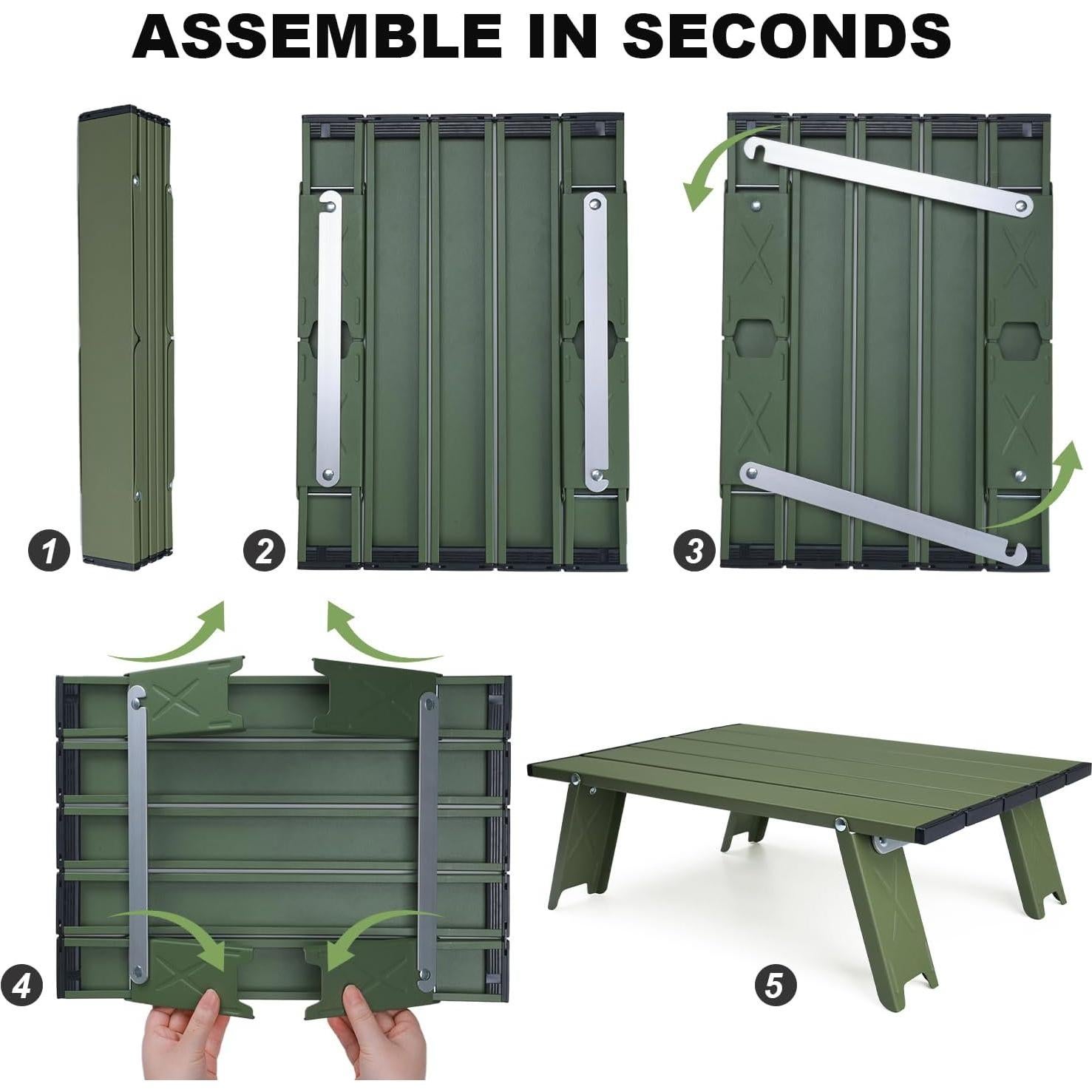 Mesa Plegable de Aluminio Outplea 40x28.5 cm Verde Ultraligera