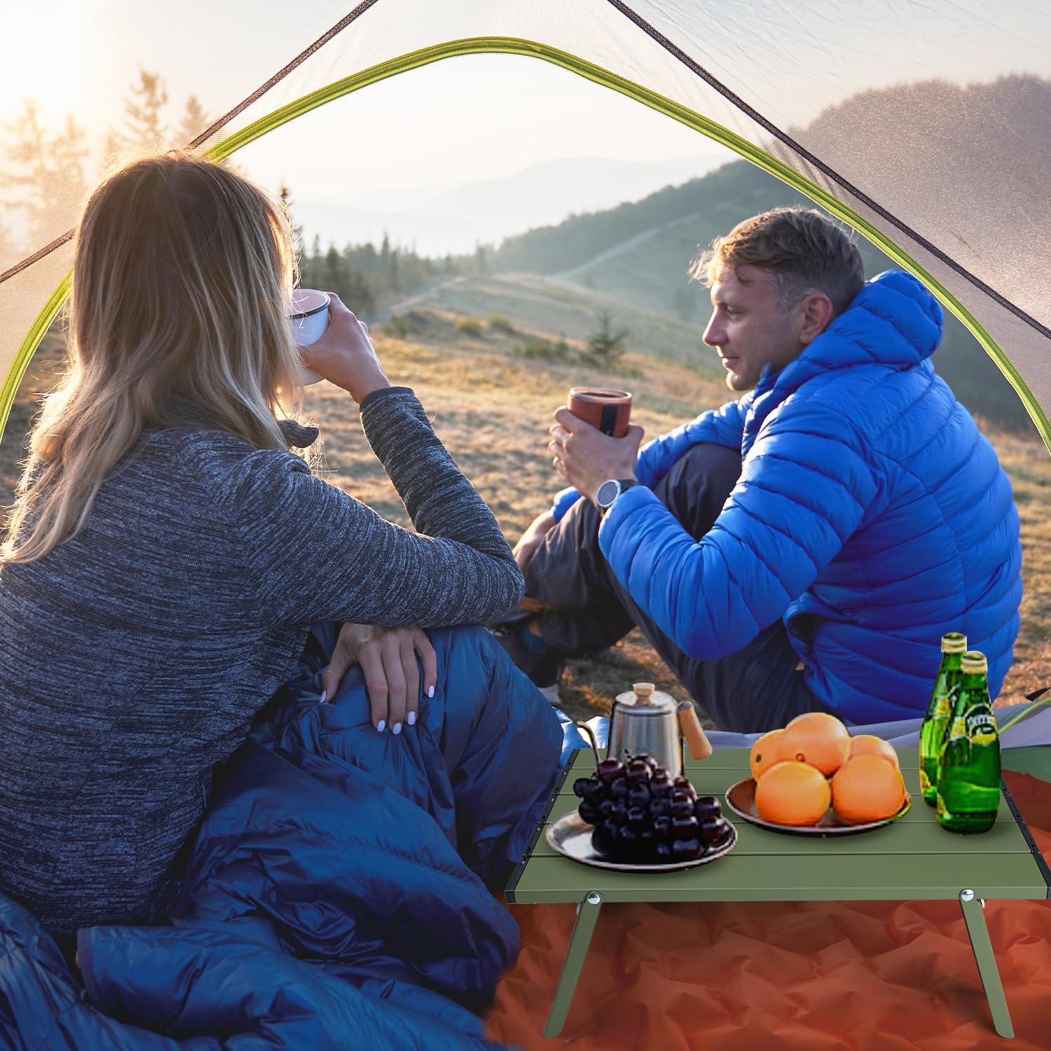 Mesa Plegable de Aluminio Outplea 40x28.5 cm Verde Ultraligera