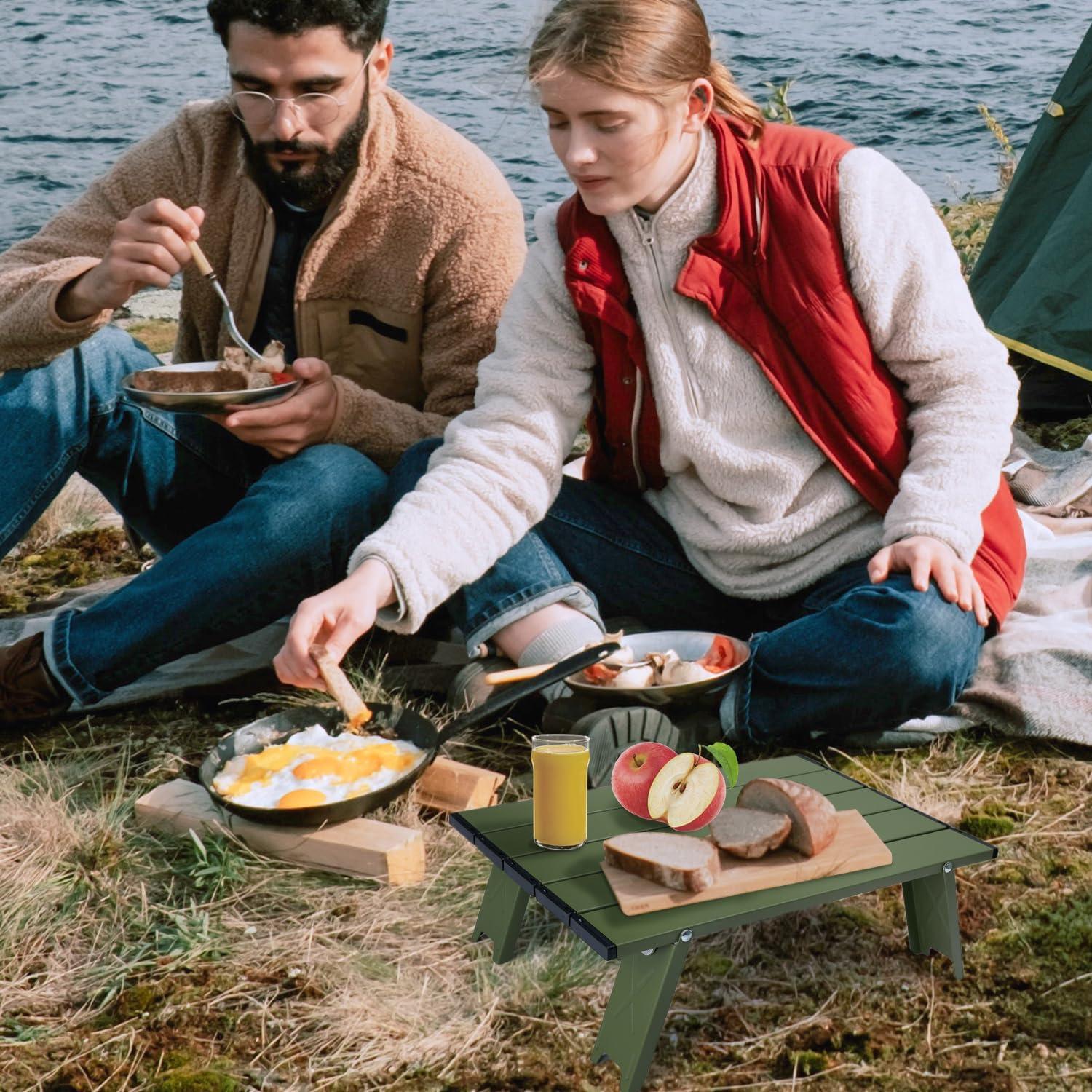 Mesa Plegable de Aluminio Outplea 40x28.5 cm Verde Ultraligera