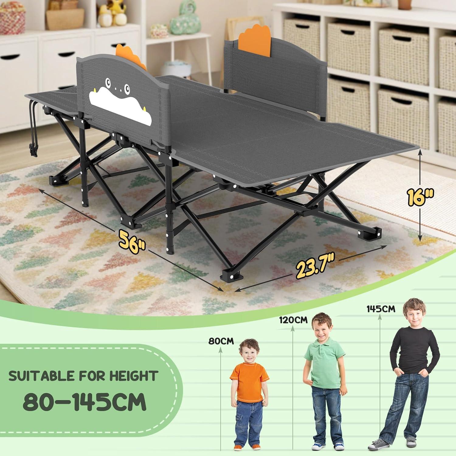 Cuna Plegable Slendor para Niños Gris 1.42m, Soporta 150 Kg