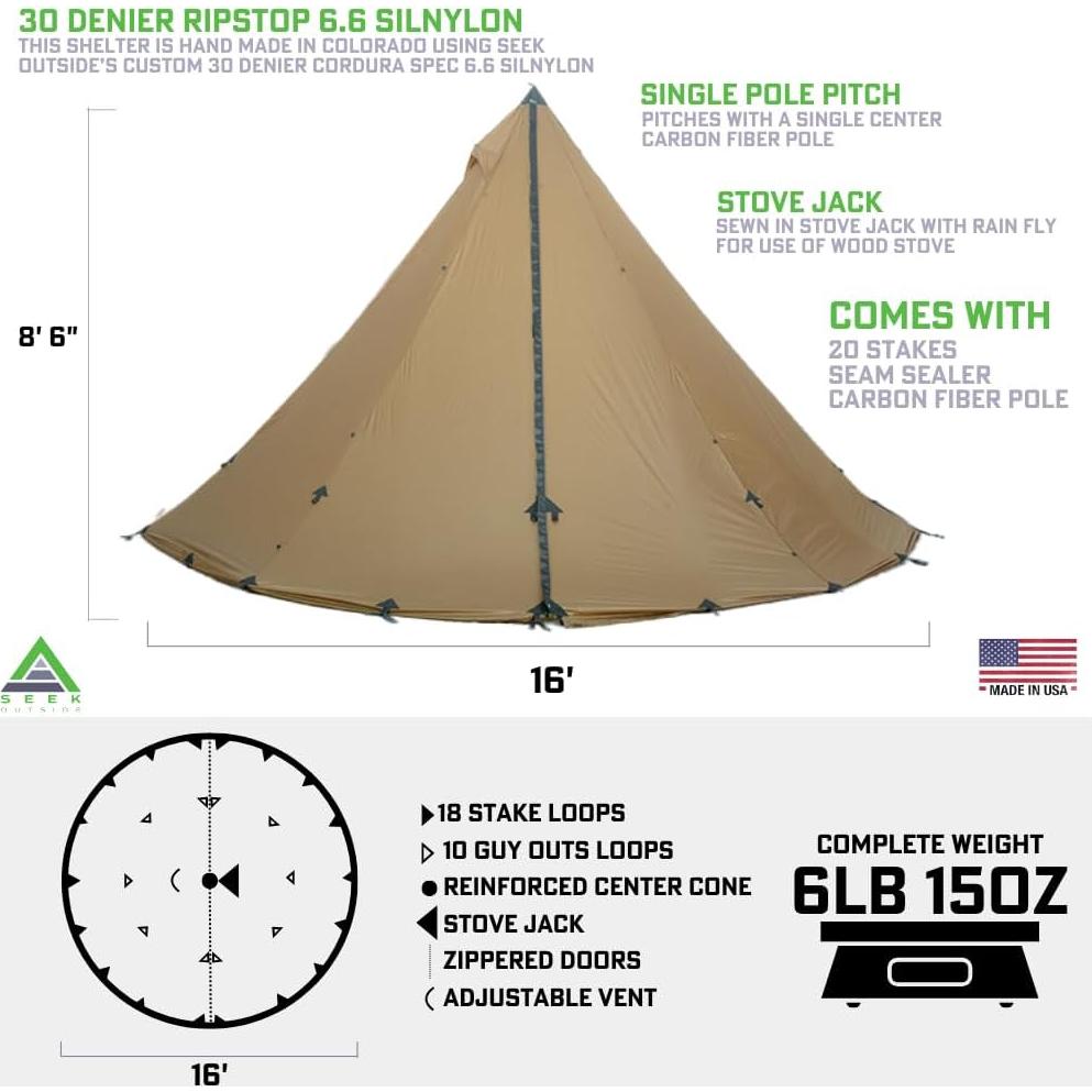 Tienda de Camping Seek Outside 8 Personas Nylon Impermeable